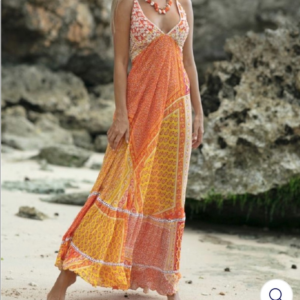Miss June Sanaya Dress in Orange NWT